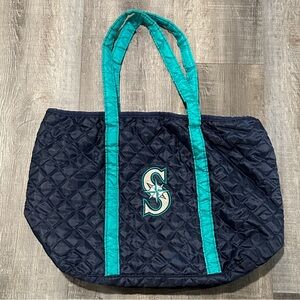 Seattle Mariners MLB 3 Pocket Zip-Close Quilted Tote Bag